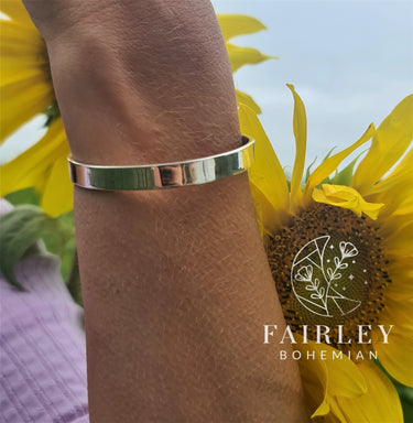 solid silver plain cuff bangle minimalist